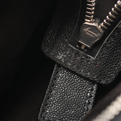 マトラッセ 2.55 アンティークシルバー金具 ショルダーバッグ キャビアスキン キャンバス ブラック シャネル バッグ CHANEL
