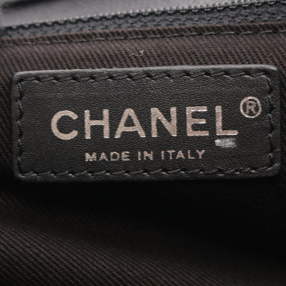 マトラッセ 2.55 アンティークシルバー金具 ショルダーバッグ キャビアスキン キャンバス ブラック シャネル バッグ CHANEL