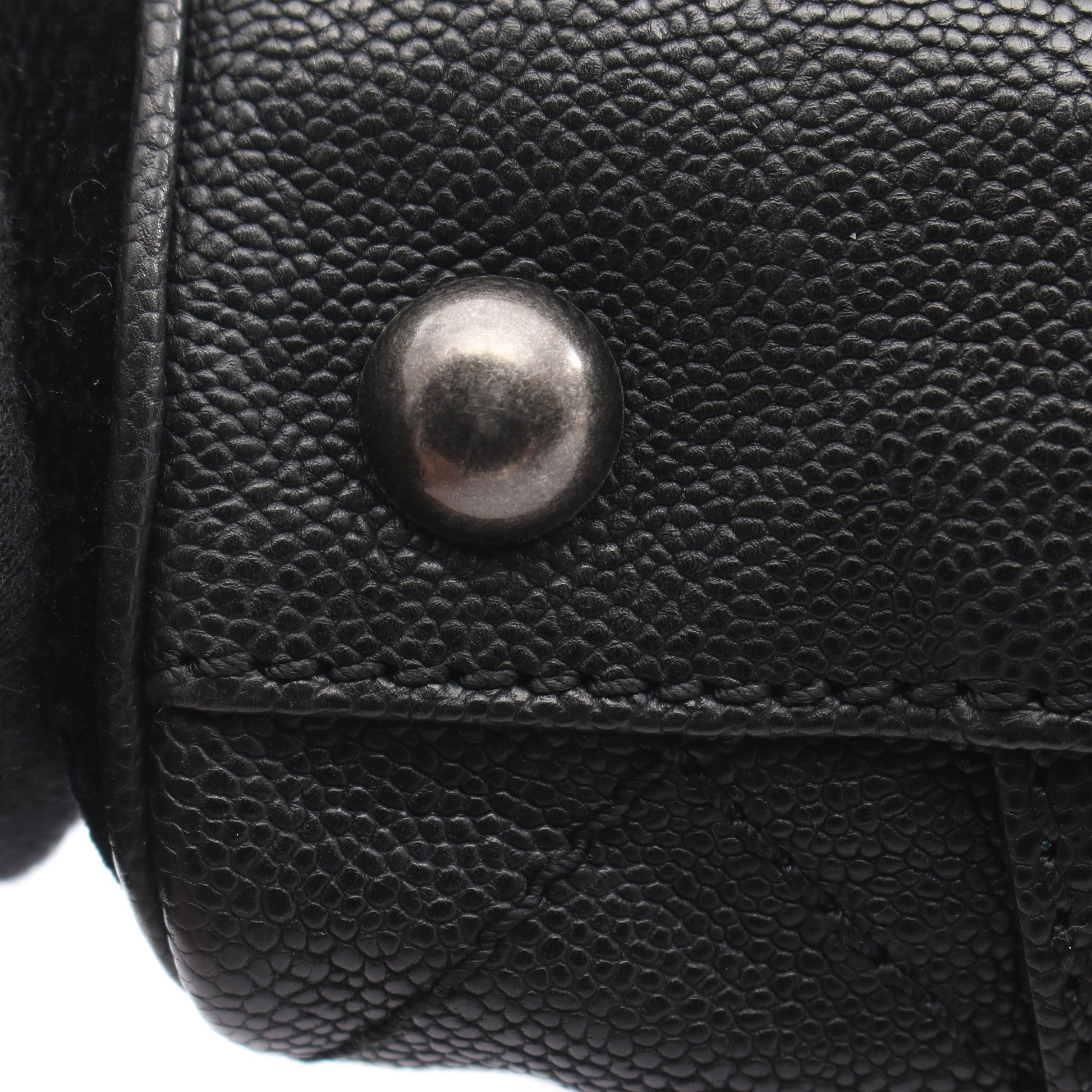 マトラッセ 2.55 アンティークシルバー金具 ショルダーバッグ キャビアスキン キャンバス ブラック シャネル バッグ CHANEL