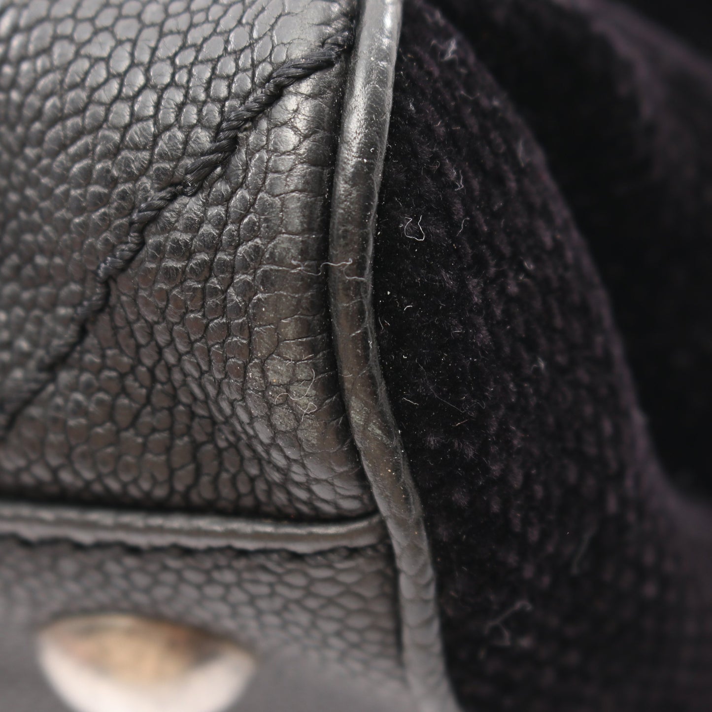 マトラッセ 2.55 アンティークシルバー金具 ショルダーバッグ キャビアスキン キャンバス ブラック シャネル バッグ CHANEL