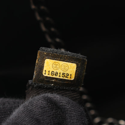 マトラッセ 2.55 アンティークシルバー金具 ショルダーバッグ キャビアスキン キャンバス ブラック シャネル バッグ CHANEL