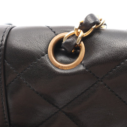 マトラッセ パリ限定 コンビ金具 Wチェーンショルダーバッグ ラムスキン ブラック シャネル バッグ CHANEL