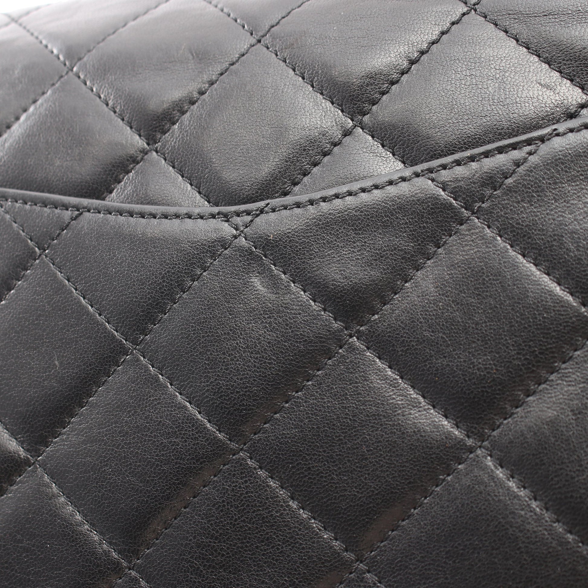 マトラッセ パリ限定 コンビ金具 Wチェーンショルダーバッグ ラムスキン ブラック シャネル バッグ CHANEL