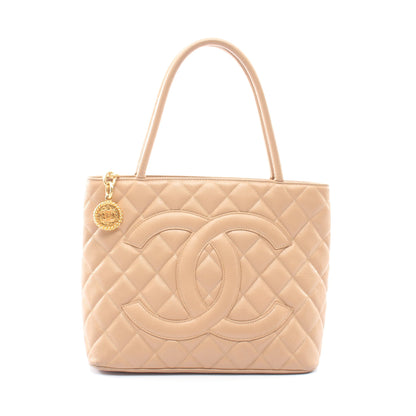 復刻トート ハンドバッグ トートバッグ キャビアスキン ベージュ ゴールド金具 シャネル バッグ CHANEL