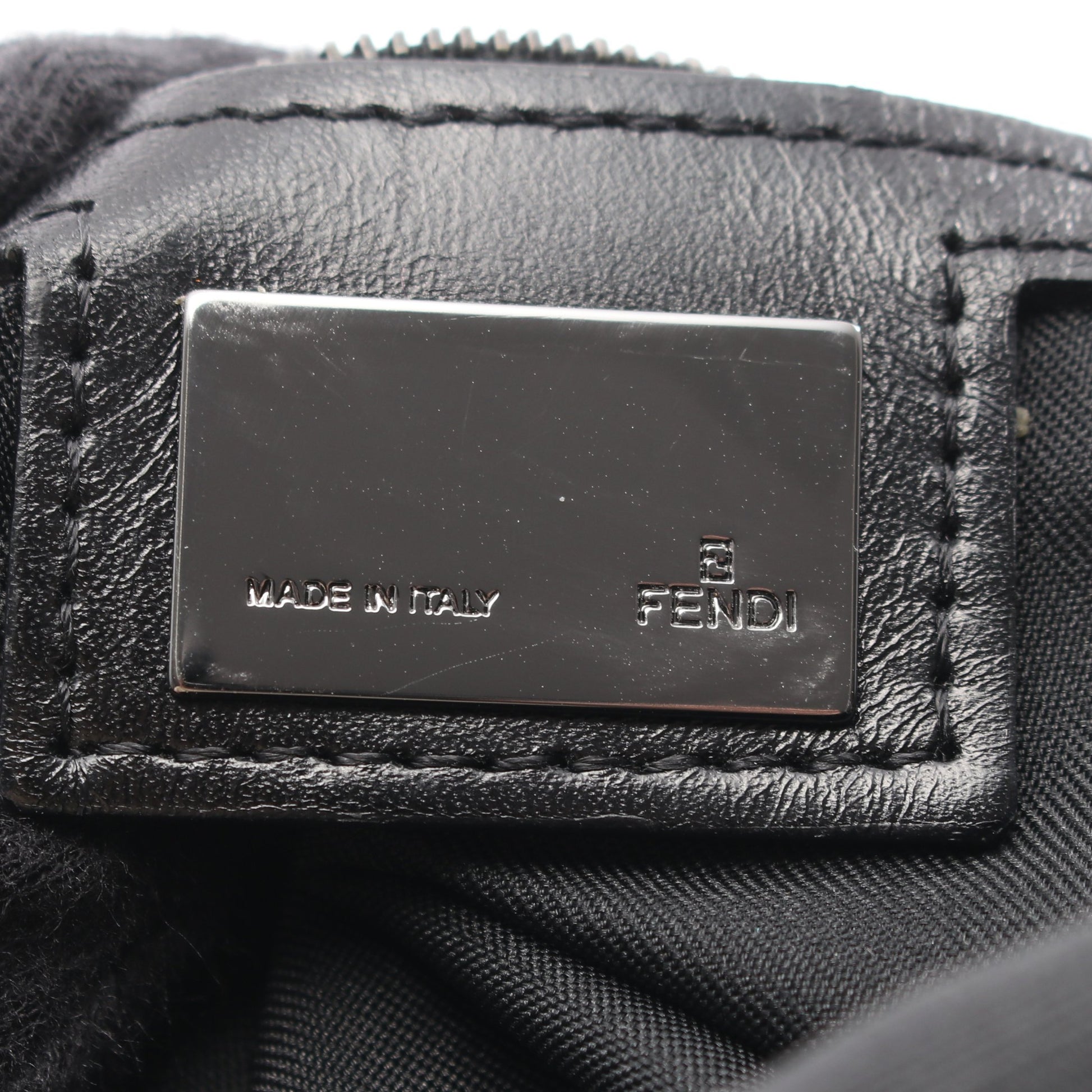 マンマバケット ズッカ ワンショルダーバッグ キャンバス レザー ブラック フェンディ バッグ FENDI