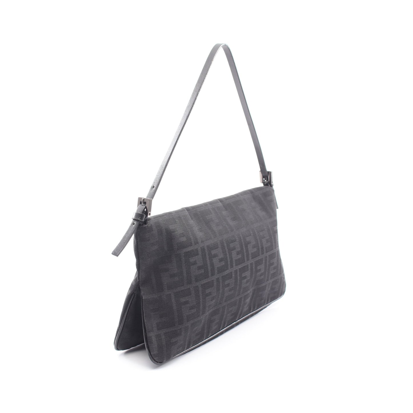 マンマバケット ズッカ ワンショルダーバッグ キャンバス レザー ブラック フェンディ バッグ FENDI