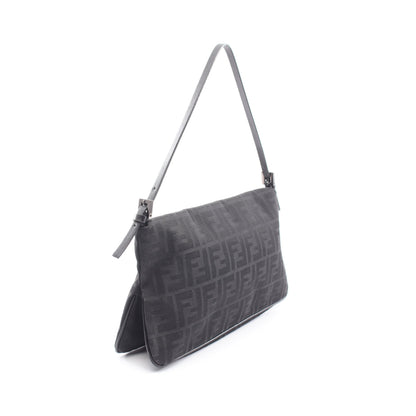 マンマバケット ズッカ ワンショルダーバッグ キャンバス レザー ブラック フェンディ バッグ FENDI