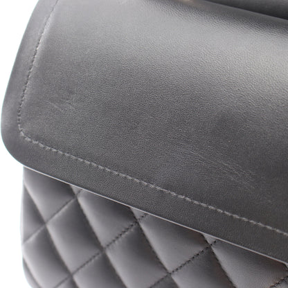 マトラッセ Wフラップ Wチェーンショルダーバッグ ラムスキン ブラック ゴールド金具 シャネル バッグ CHANEL