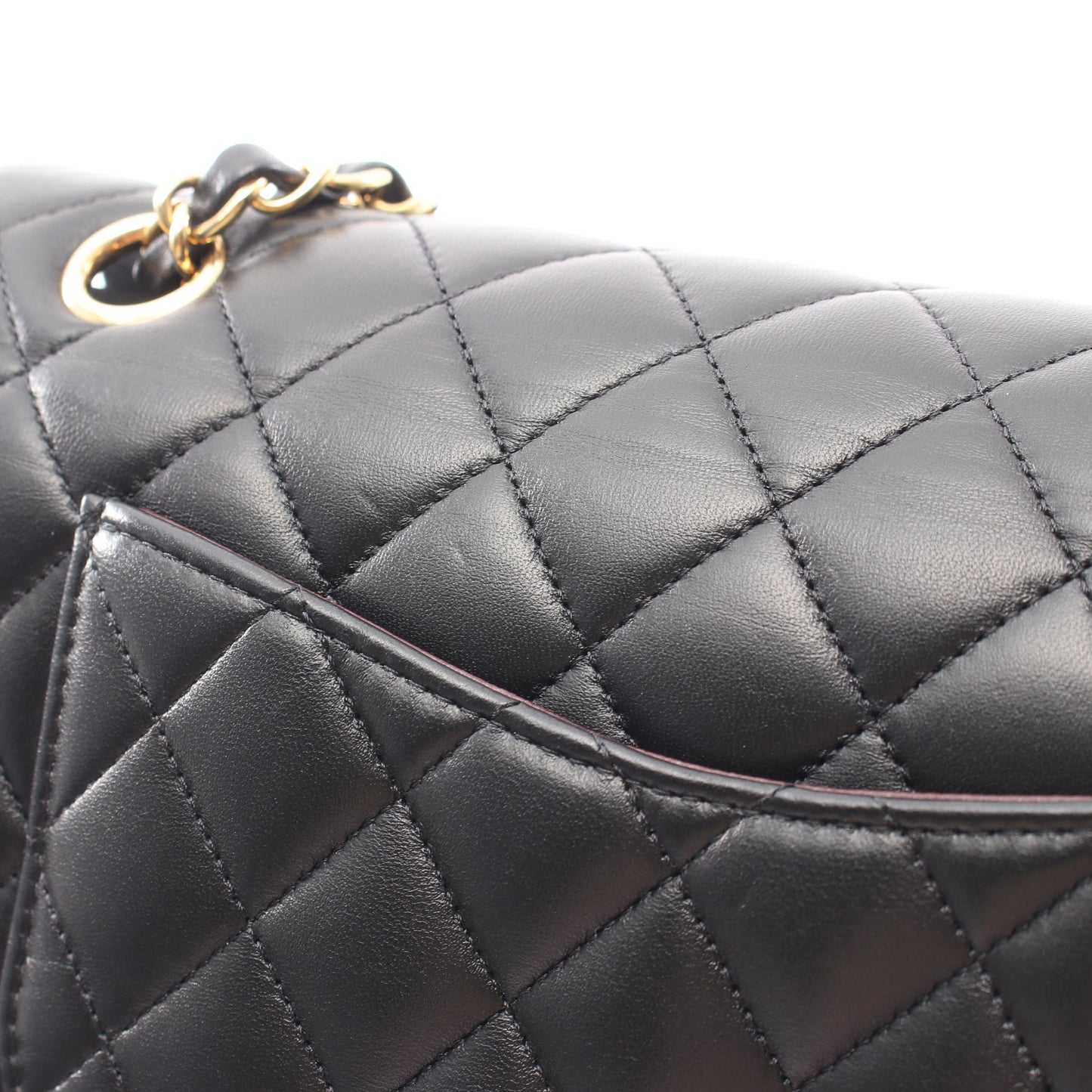 マトラッセ Wフラップ Wチェーンショルダーバッグ ラムスキン ブラック ゴールド金具 シャネル バッグ CHANEL