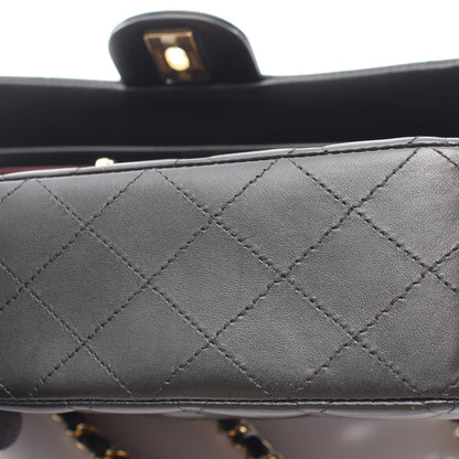 マトラッセ Wフラップ Wチェーンショルダーバッグ ラムスキン ブラック ゴールド金具 シャネル バッグ CHANEL