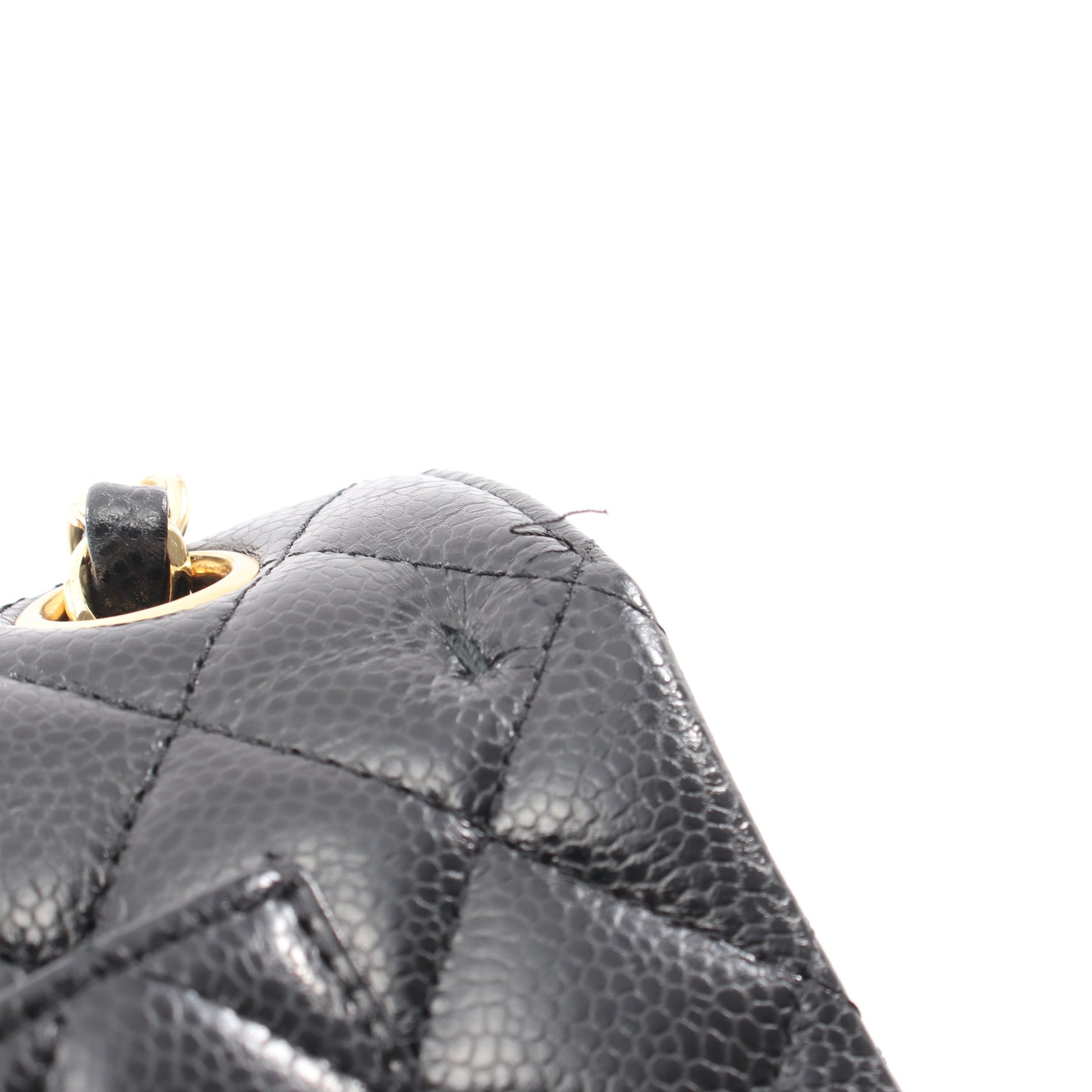 マトラッセ Wフラップ Wチェーンショルダーバッグ キャビアスキン ブラック ゴールド金具 シャネル バッグ CHANEL