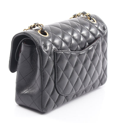 マトラッセ Wフラップ Wチェーンショルダーバッグ キャビアスキン ブラック ゴールド金具 シャネル バッグ CHANEL