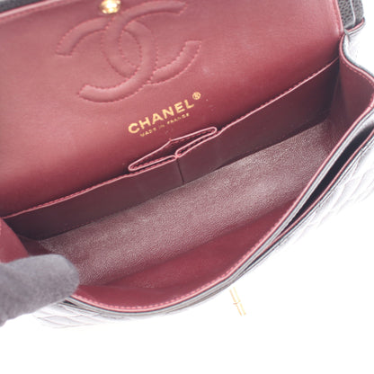 マトラッセ Wフラップ Wチェーンショルダーバッグ キャビアスキン ブラック ゴールド金具 シャネル バッグ CHANEL