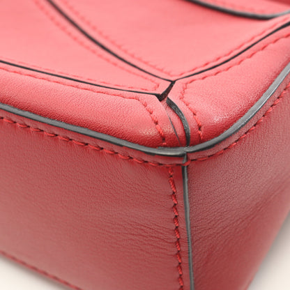パズルバッグ ナノ 2WAY ハンドバッグ レザー レッド ロエベ バッグ LOEWE