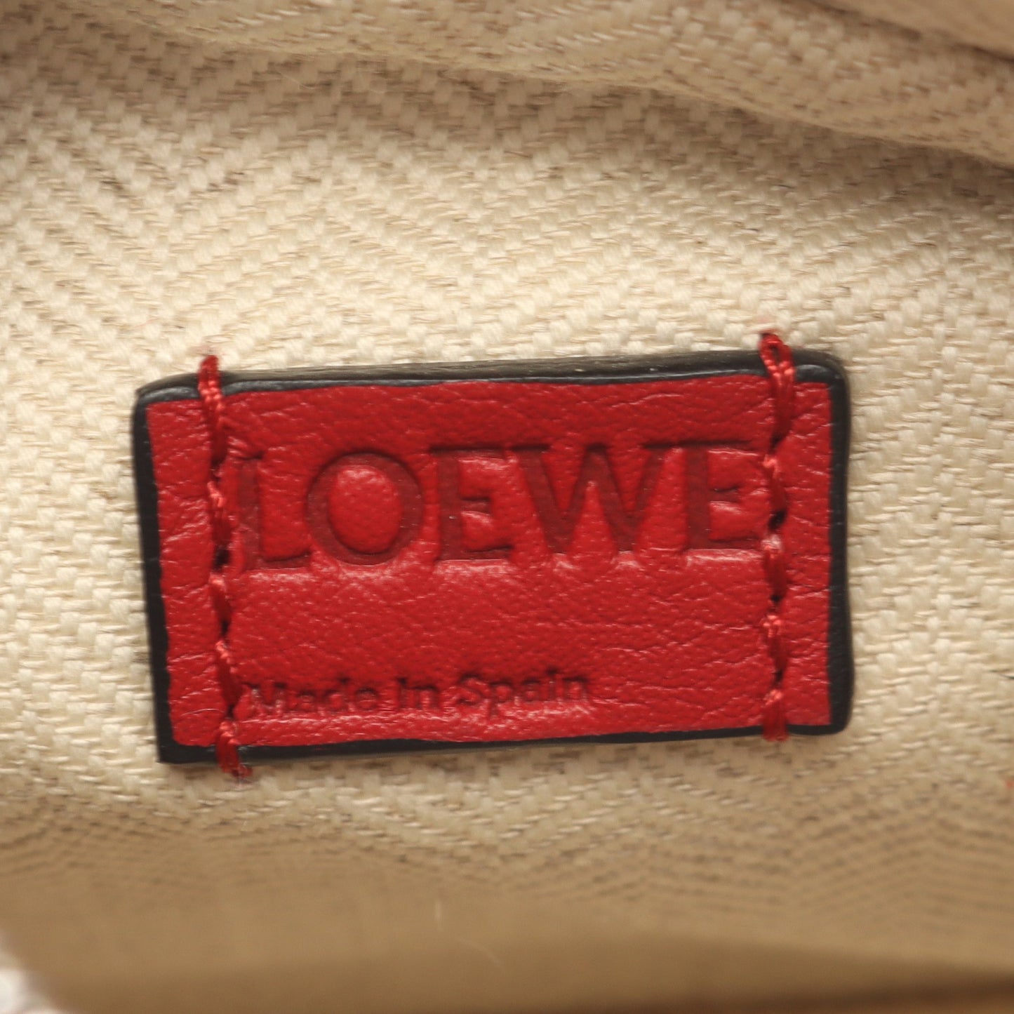 パズルバッグ ナノ 2WAY ハンドバッグ レザー レッド ロエベ バッグ LOEWE