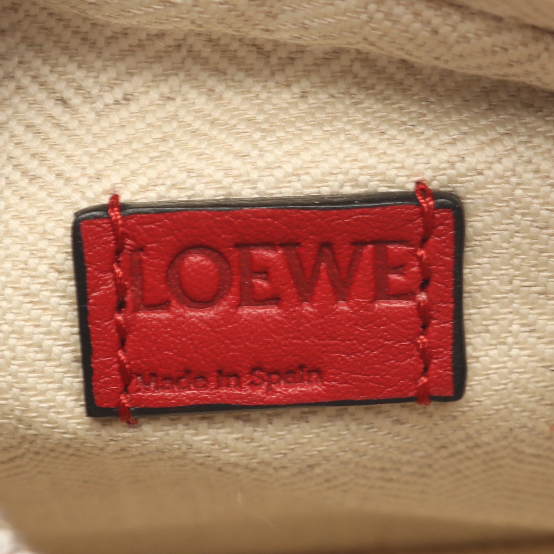 パズルバッグ ナノ 2WAY ハンドバッグ レザー レッド ロエベ バッグ LOEWE