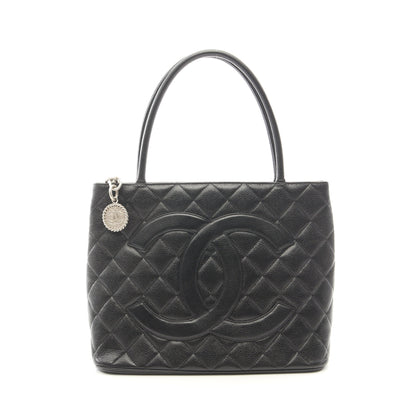 復刻トート ハンドバッグ トートバッグ キャビアスキン ブラック シルバー金具 シャネル バッグ CHANEL