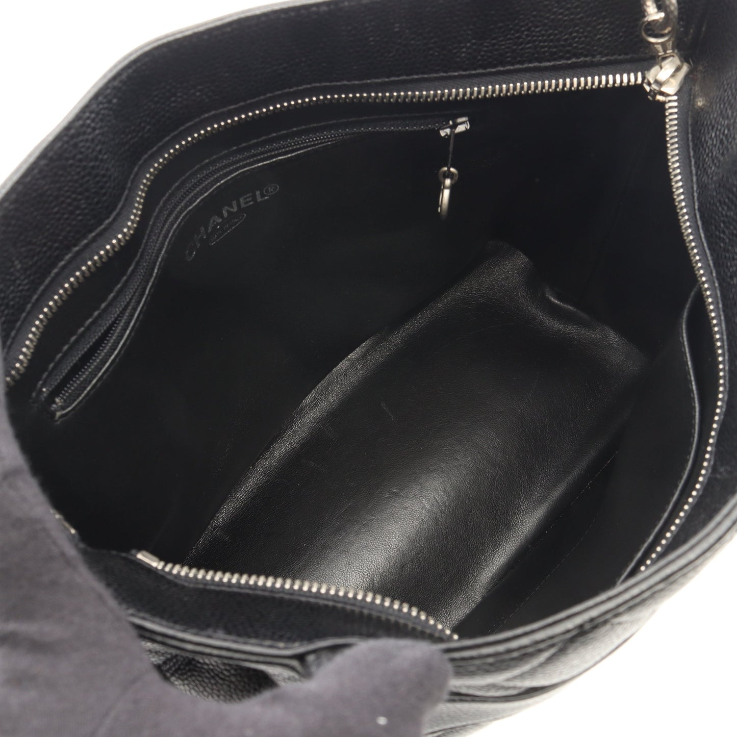 復刻トート ハンドバッグ トートバッグ キャビアスキン ブラック シルバー金具 シャネル バッグ CHANEL