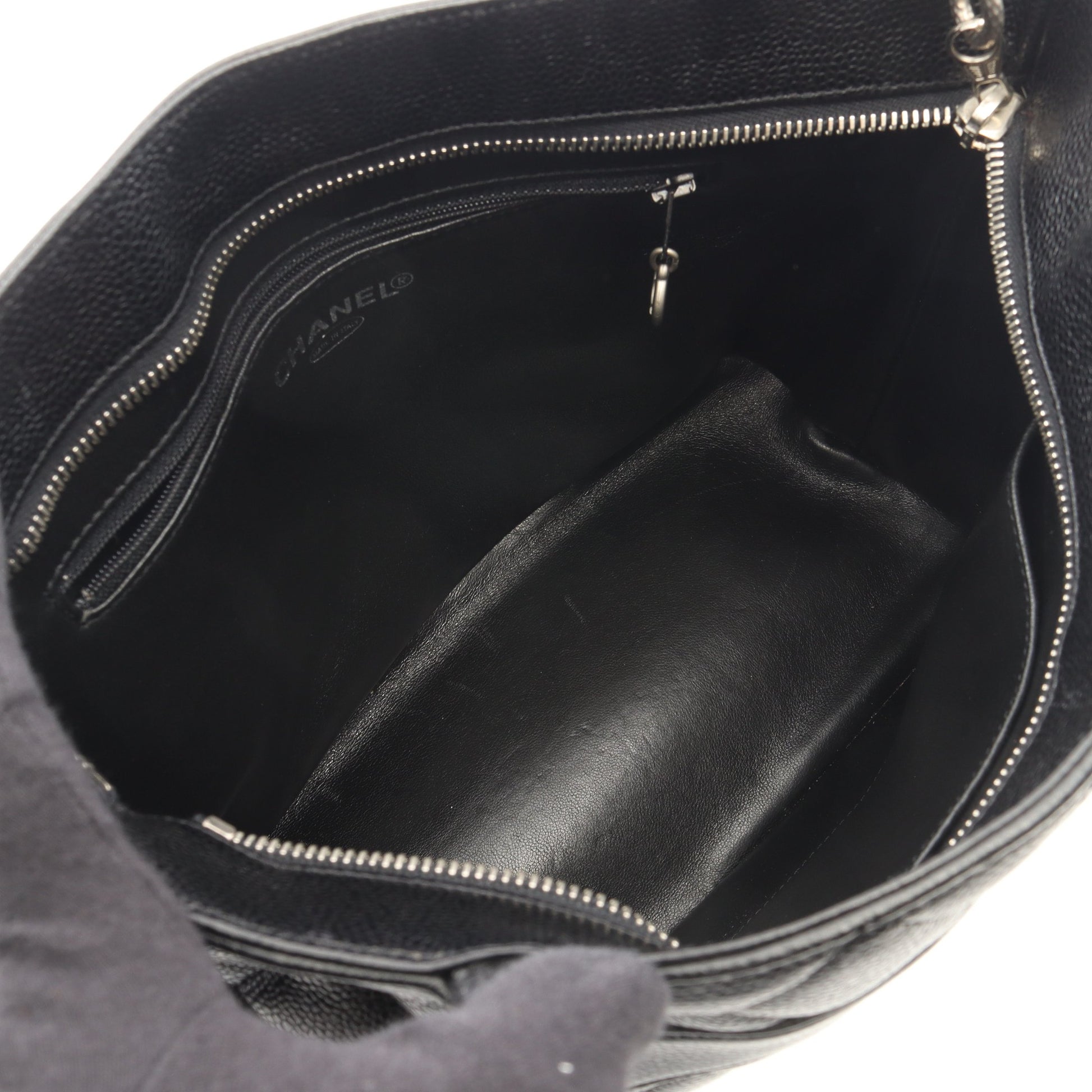 復刻トート ハンドバッグ トートバッグ キャビアスキン ブラック シルバー金具 シャネル バッグ CHANEL