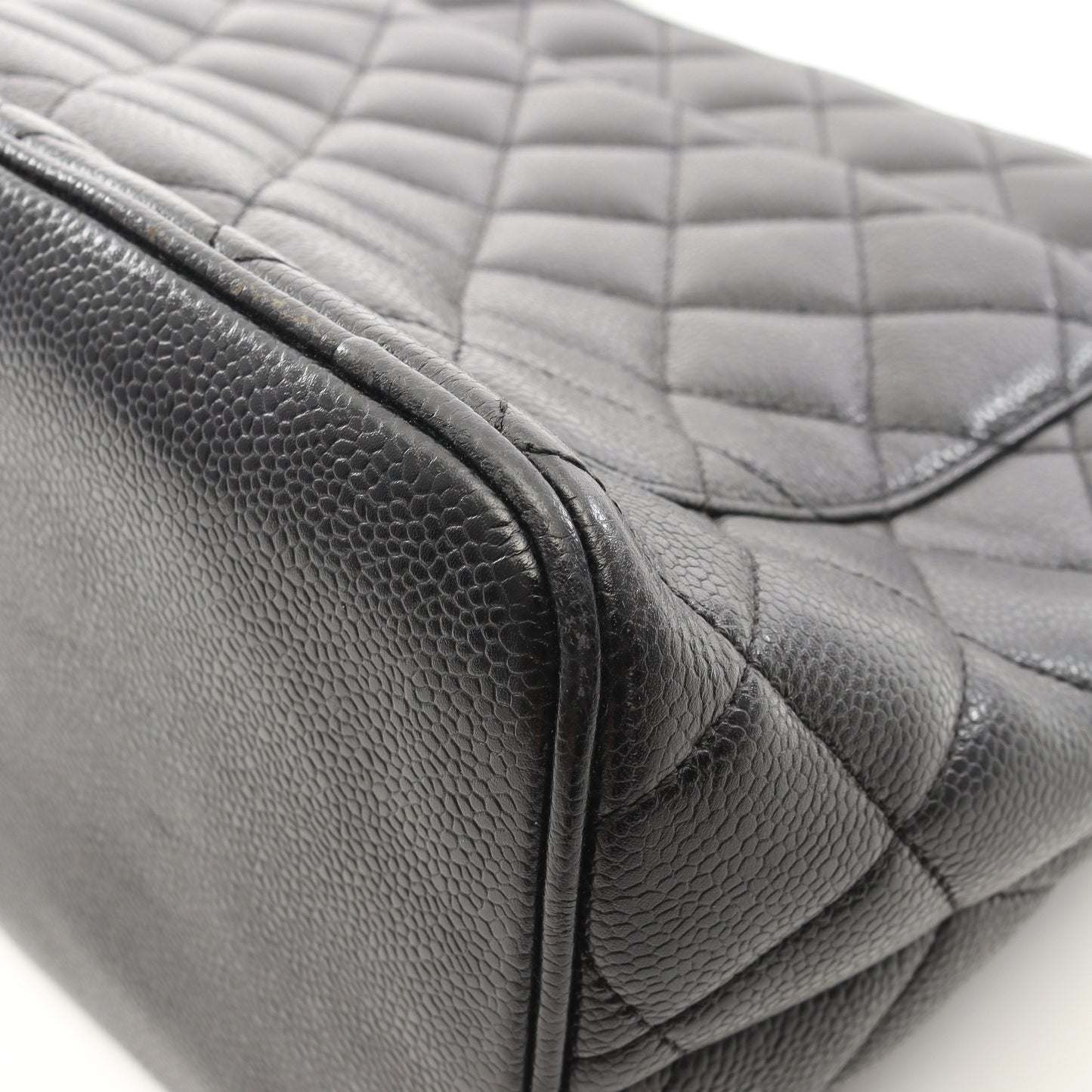 復刻トート ハンドバッグ トートバッグ キャビアスキン ブラック シルバー金具 シャネル バッグ CHANEL