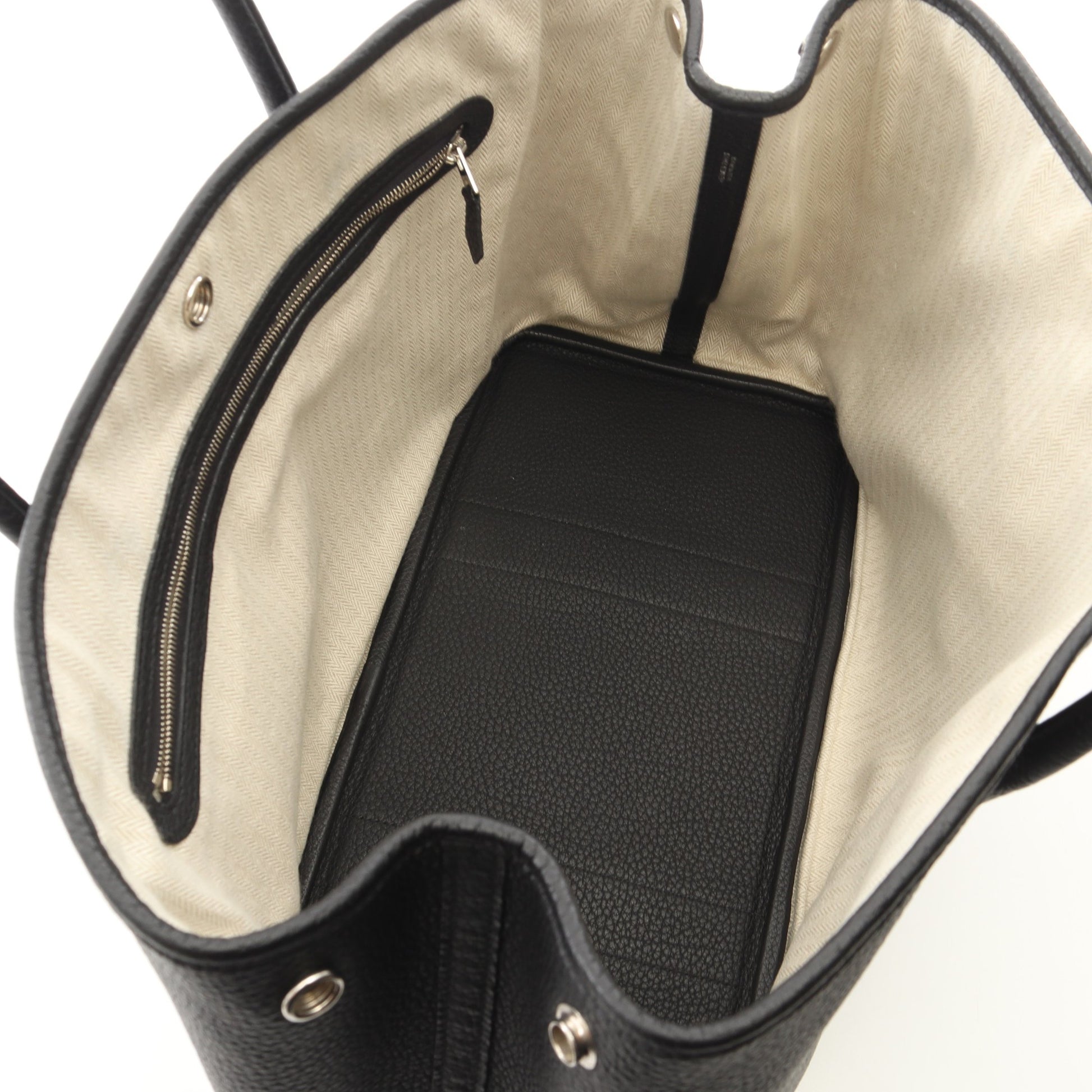 ガーデンパーティPM ハンドバッグ トートバッグ ネゴンダ ブラック シルバー金具 C刻印 エルメス バッグ HERMES