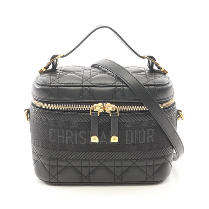 DIORTRAVEL スモール ヴァニティ カナージュ 2WAY ハンドバッグ バニティバッグ ラムスキン ブラック クリスチャンディオール バッグ Christian Dior