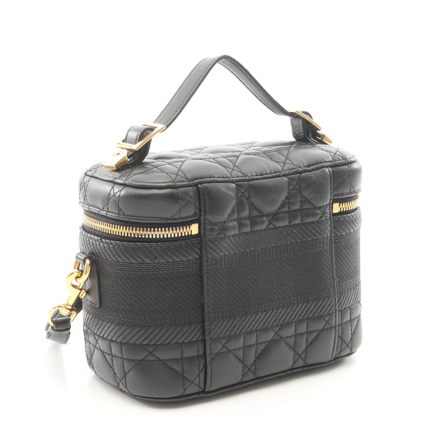 DIORTRAVEL スモール ヴァニティ カナージュ 2WAY ハンドバッグ バニティバッグ ラムスキン ブラック クリスチャンディオール バッグ Christian Dior