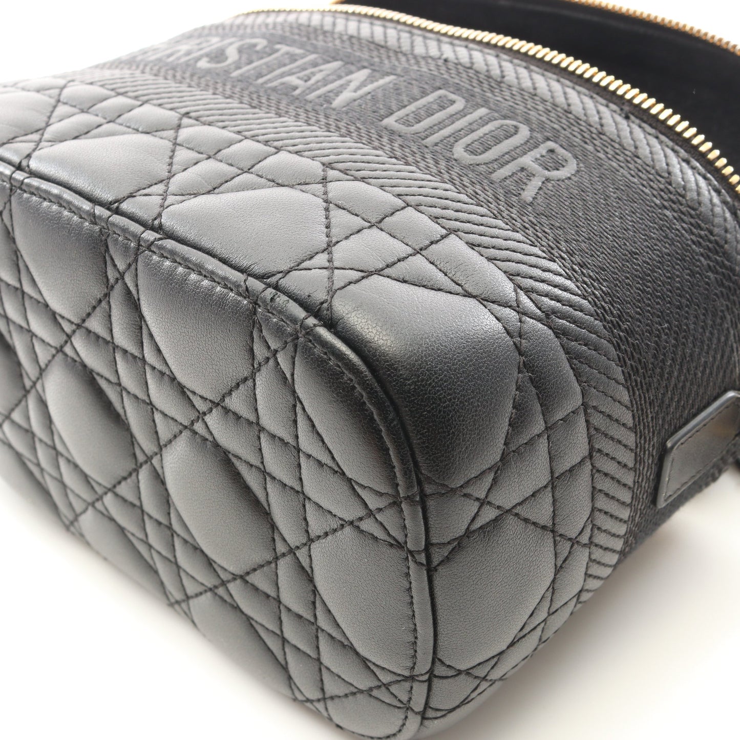 DIORTRAVEL スモール ヴァニティ カナージュ 2WAY ハンドバッグ バニティバッグ ラムスキン ブラック クリスチャンディオール バッグ Christian Dior