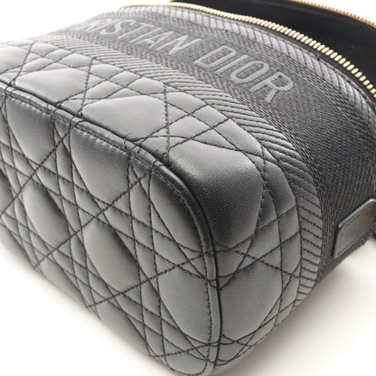 DIORTRAVEL スモール ヴァニティ カナージュ 2WAY ハンドバッグ バニティバッグ ラムスキン ブラック クリスチャンディオール バッグ Christian Dior