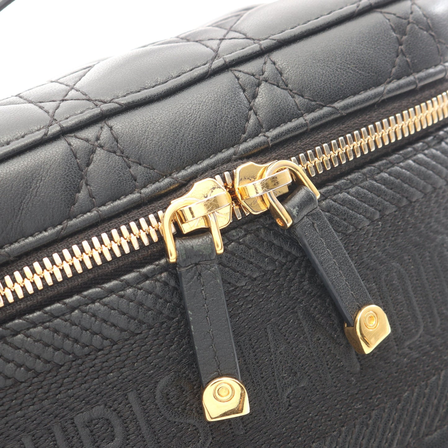 DIORTRAVEL スモール ヴァニティ カナージュ 2WAY ハンドバッグ バニティバッグ ラムスキン ブラック クリスチャンディオール バッグ Christian Dior