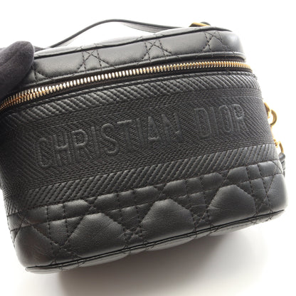 DIORTRAVEL スモール ヴァニティ カナージュ 2WAY ハンドバッグ バニティバッグ ラムスキン ブラック クリスチャンディオール バッグ Christian Dior