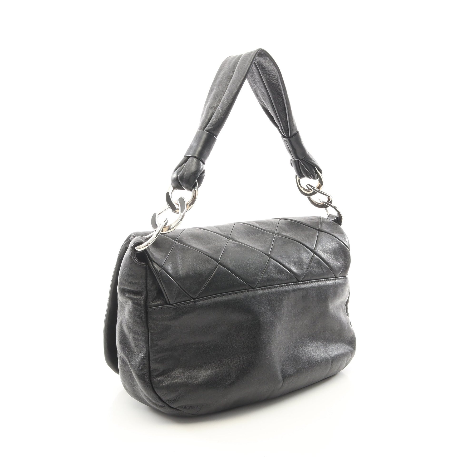 マトラッセ ワンショルダーバッグ ラムスキン ブラック シルバー金具 シャネル バッグ CHANEL