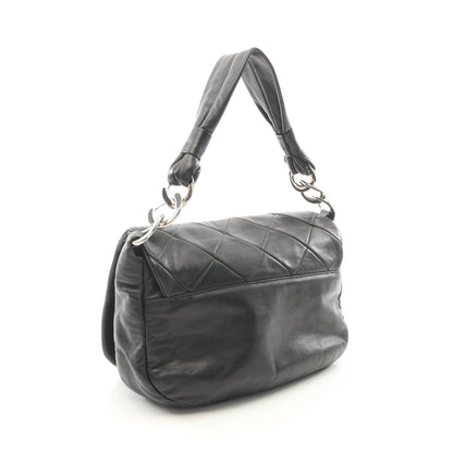 マトラッセ ワンショルダーバッグ ラムスキン ブラック シルバー金具 シャネル バッグ CHANEL