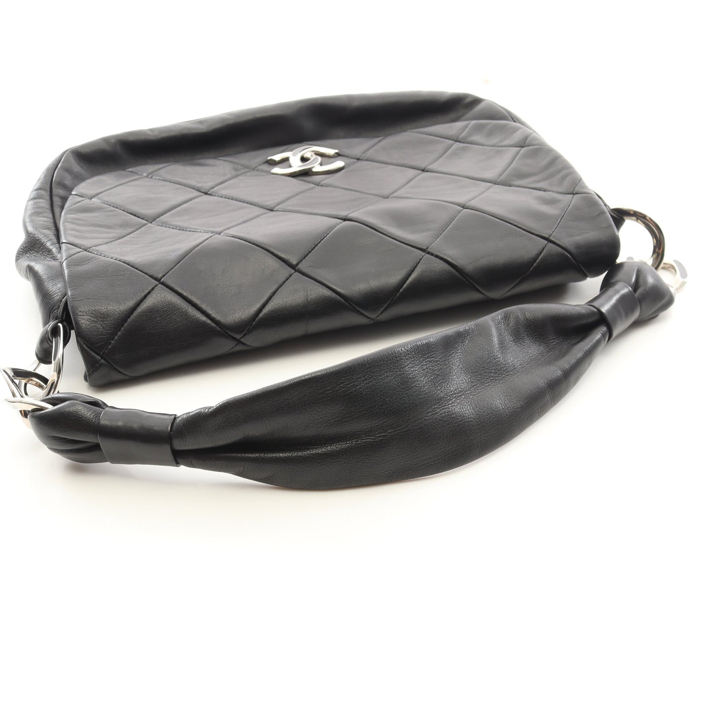 マトラッセ ワンショルダーバッグ ラムスキン ブラック シルバー金具 シャネル バッグ CHANEL