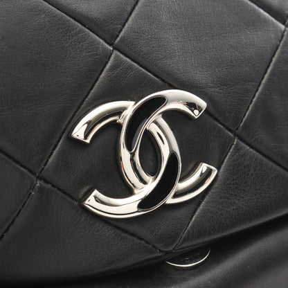 マトラッセ ワンショルダーバッグ ラムスキン ブラック シルバー金具 シャネル バッグ CHANEL