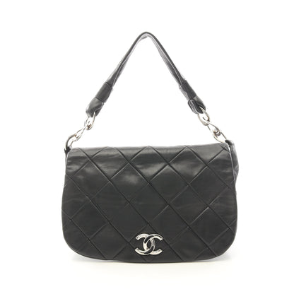 マトラッセ ワンショルダーバッグ ラムスキン ブラック シルバー金具 シャネル バッグ CHANEL