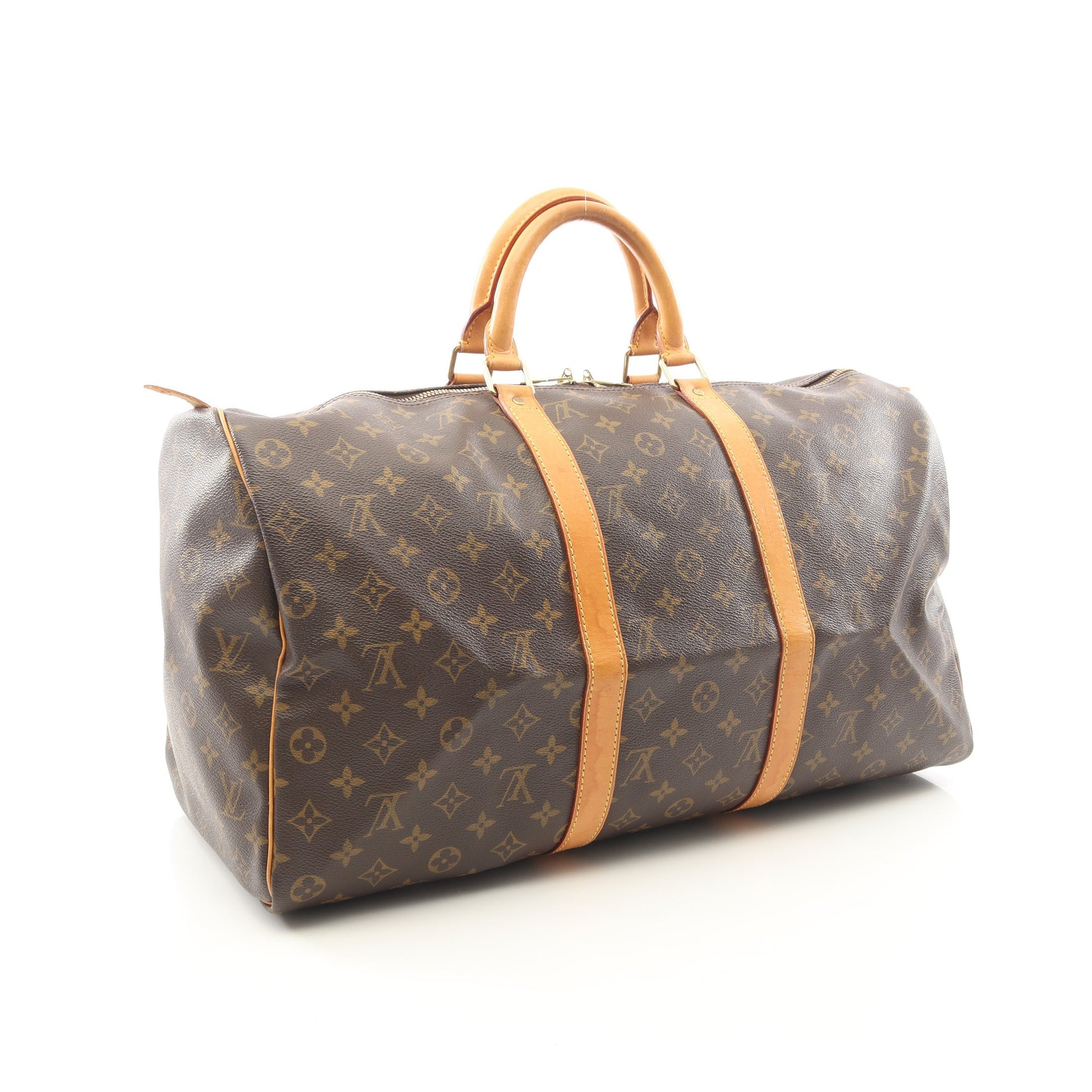 キーポル50 モノグラム ボストンバッグ PVC レザー ブラウン ルイヴィトン バッグ LOUIS VUITTON