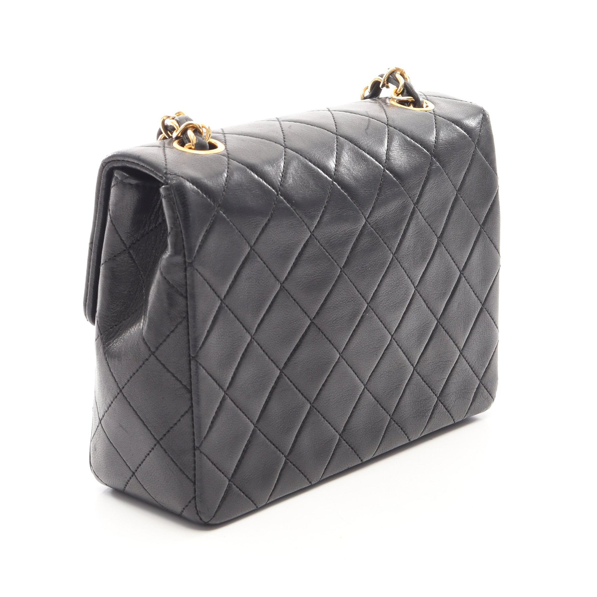 ミニマトラッセ20 チェーンショルダーバッグ ラムスキン ブラック ゴールド金具 ヴィンテージ シャネル バッグ CHANEL