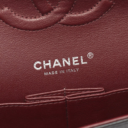 マトラッセ Wフラップ Wチェーンショルダーバッグ キャビアスキン ブラック シルバー金具 シャネル バッグ CHANEL