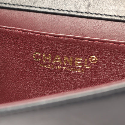 ミニマトラッセ フルフラップ ターンロック チェーンショルダーバッグ ラムスキン ブラック ゴールド金具 シャネル バッグ CHANEL