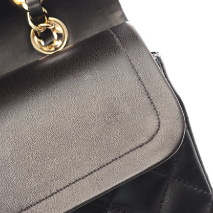 マトラッセ Wフラップ Wチェーンショルダーバッグ ラムスキン ブラック ゴールド金具 シャネル バッグ CHANEL
