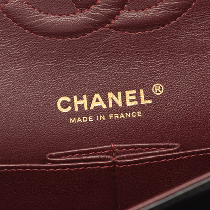 マトラッセ Wフラップ Wチェーンショルダーバッグ ラムスキン ブラック ゴールド金具 シャネル バッグ CHANEL