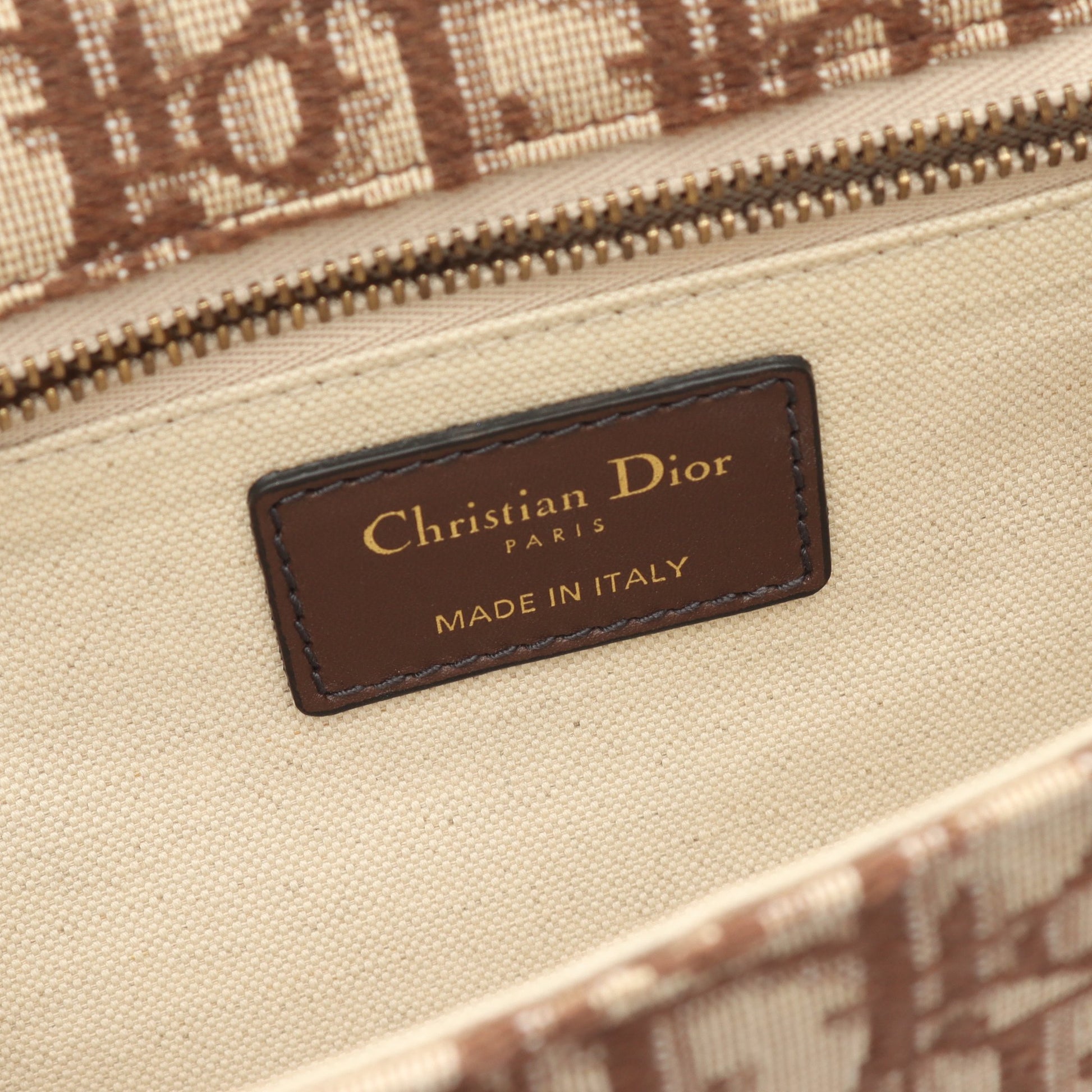 DIORADDICT ディオラディクト オブリークジャカード ショルダーバッグ キャンバス レザー ブラウン ベージュ クリスチャンディオール バッグ Christian Dior