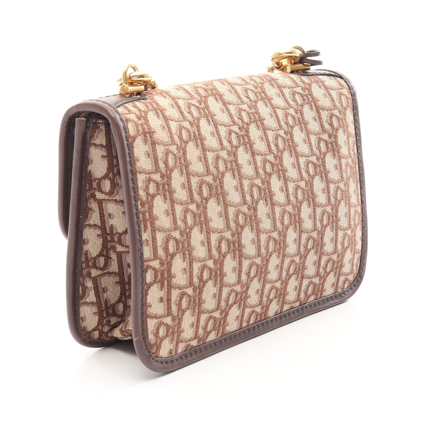 DIORADDICT ディオラディクト オブリークジャカード ショルダーバッグ キャンバス レザー ブラウン ベージュ クリスチャンディオール バッグ Christian Dior