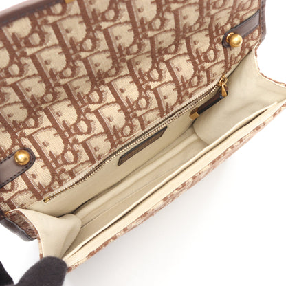 DIORADDICT ディオラディクト オブリークジャカード ショルダーバッグ キャンバス レザー ブラウン ベージュ クリスチャンディオール バッグ Christian Dior