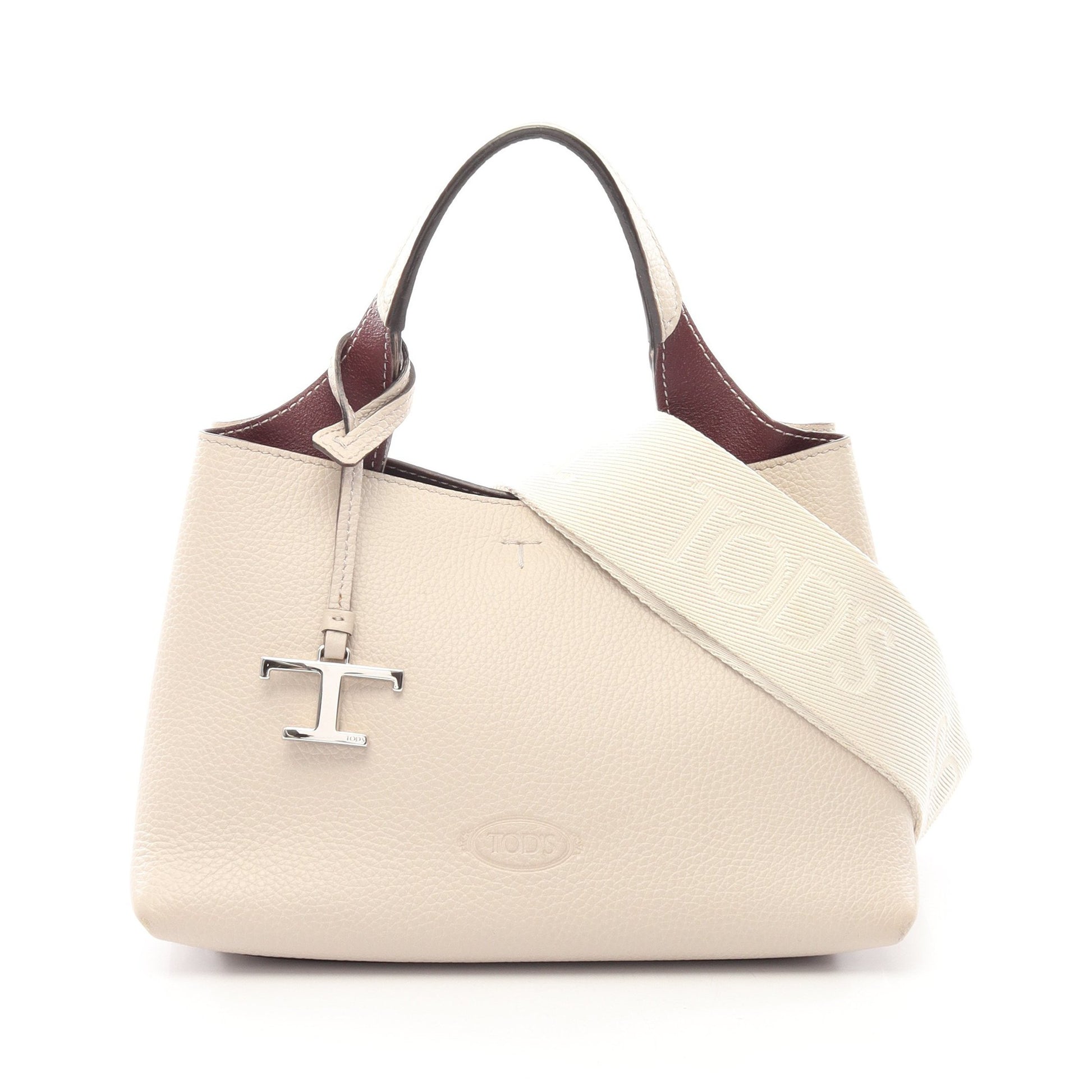 Tタイムレス マイクロ 2WAY ハンドバッグ レザー ライトベージュ トッズ バッグ TOD'S