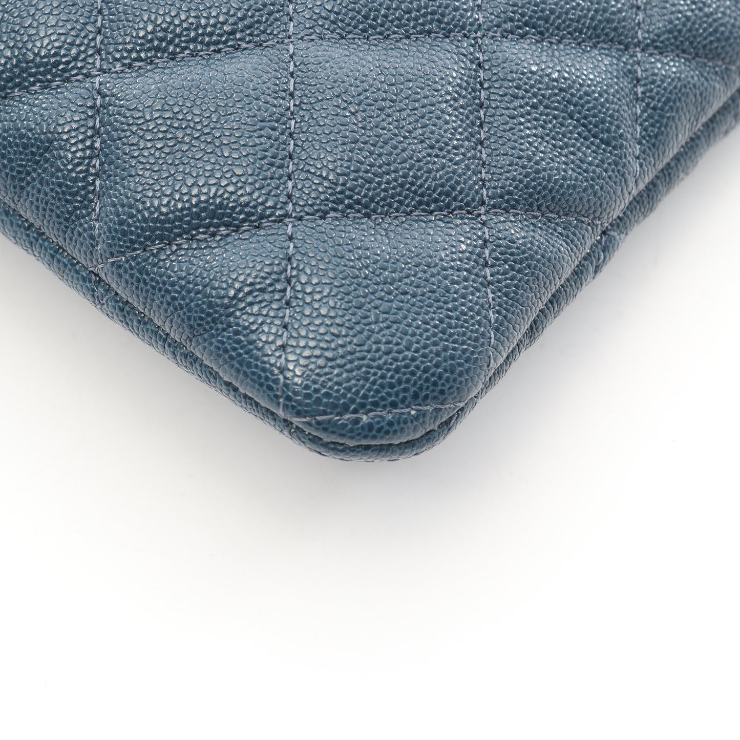 ボーイシャネル クラッチバッグ キャビアスキン ネイビー シルバー金具 シャネル バッグ CHANEL