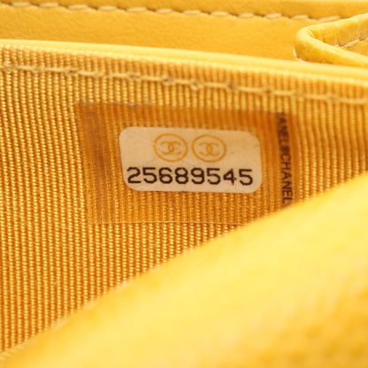 マトラッセ ミニ チェーンウォレット キャビアスキン イエロー ゴールド金具 シャネル バッグ CHANEL