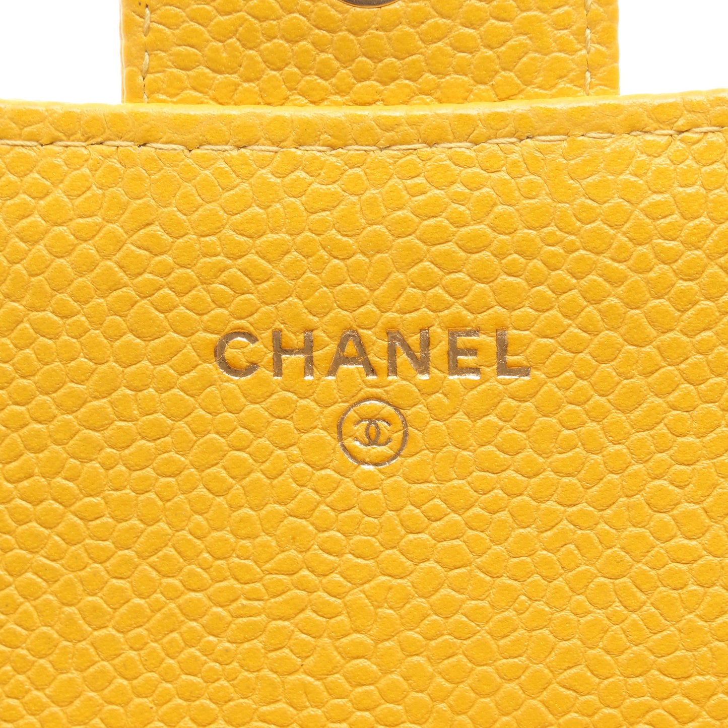 マトラッセ ミニ チェーンウォレット キャビアスキン イエロー ゴールド金具 シャネル バッグ CHANEL