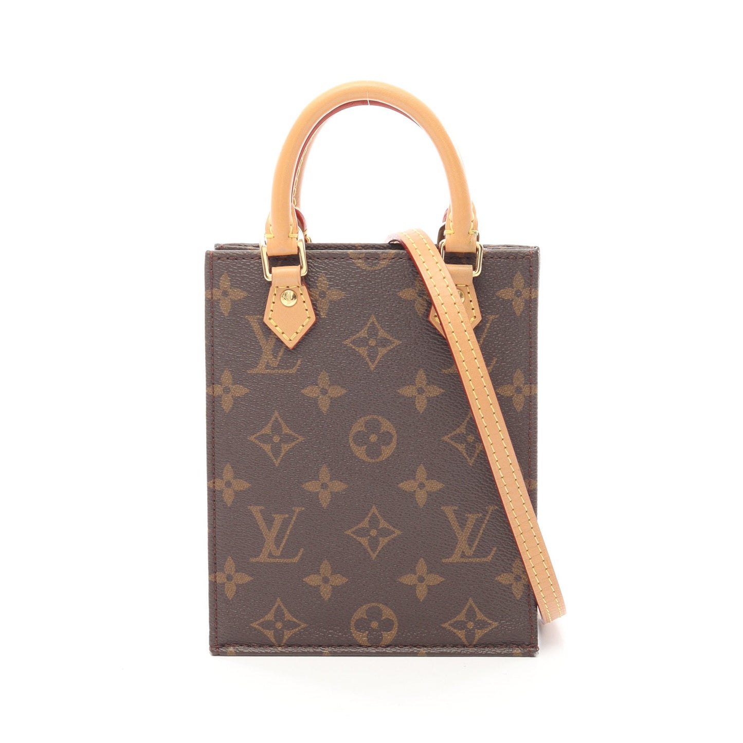 プティット サックプラ モノグラム 2WAY ハンドバッグ PVC レザー ブラウン ルイヴィトン バッグ LOUIS VUITTON